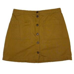 Old Navy A Line Skirt Womens 10 Ochre To You Tan Brown Front Pockets Short Mini
